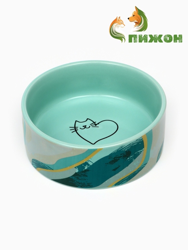 Миска керамическая  Миска керамическая "Котик сердечко" 250 мл, 11,5 х 4,5 см