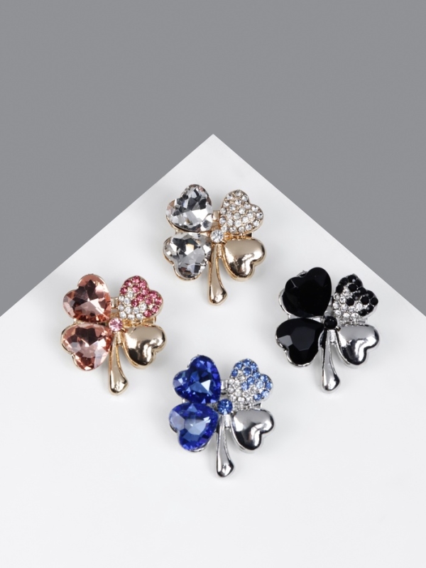 Брошь «Клевер», МИКС, (неделимая фасовка 12 шт., цена за шт.) Брошь «Клевер», МИКС, (неделимая фасовка 12 шт., цена за шт.)