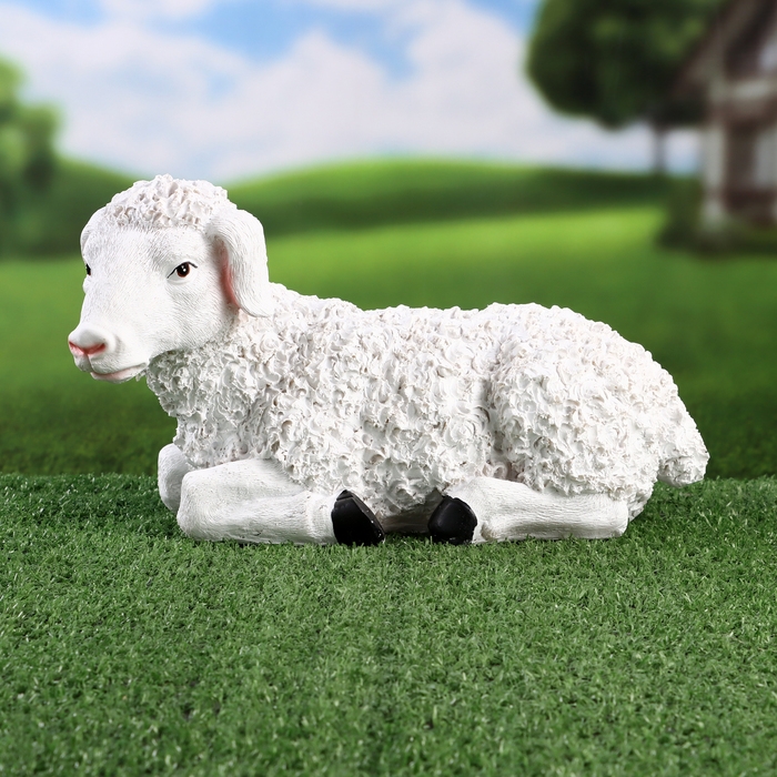 Садовая фигура  Садовая фигура "Ягненок лежит" 29х15х17см