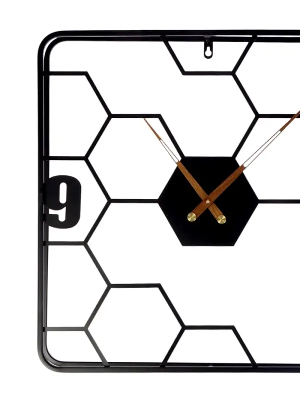 Часы настенные интерьерные &laquo;Соты&raquo;, серия:, Лофт, бесшумные, плавный ход, 58&times;58 см, чёрные, от батарейки 1&times;АА