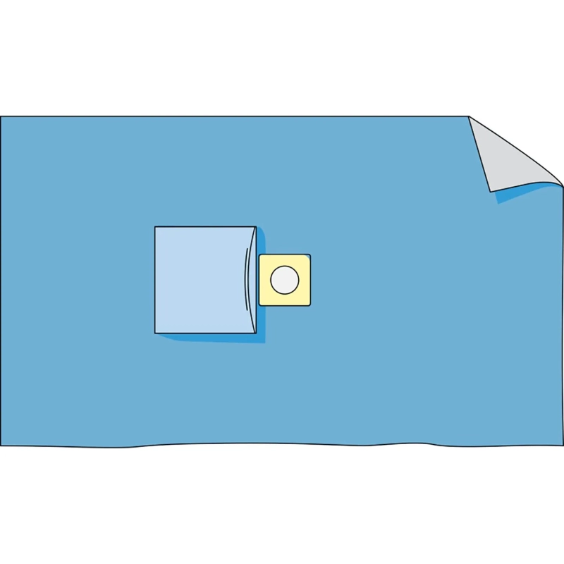 Простыня стерил. с круг.отверст. лип.край 90х75, спанб. лам., пл.40 Гекса