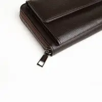Портмоне-клатч мужской на молнии TEXTURA, коричневое