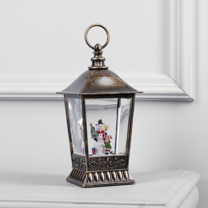 Светодиодная фигура «Фонарь со снеговиком» 12 × 24 × 12 см, пластик, батарейки ААх3 (не в комплекте), USB, свечение тёплое белое Светодиодная фигура «Фонарь со снеговиком» 12 × 24 × 12 см, пластик, батарейки ААх3 (не в комплекте), USB, свечение тёплое белое