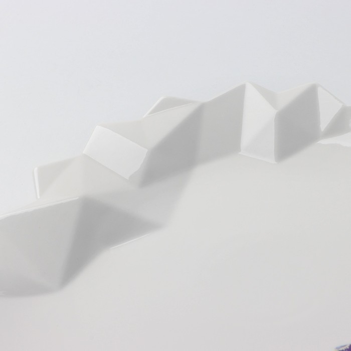 Блюдо керамическое для подачи «Мрамор», бело-синяя, 27 см, цвет белый Блюдо керамическое для подачи «Мрамор», бело-синяя, 27 см, цвет белый