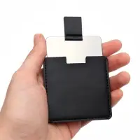 Зеркало складное, d=7 см, в чехле из кожзама, чёрное