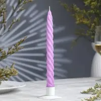 Свеча витая, 2.3&times;24.5 см, 5 ч, 50 г, сиреневая