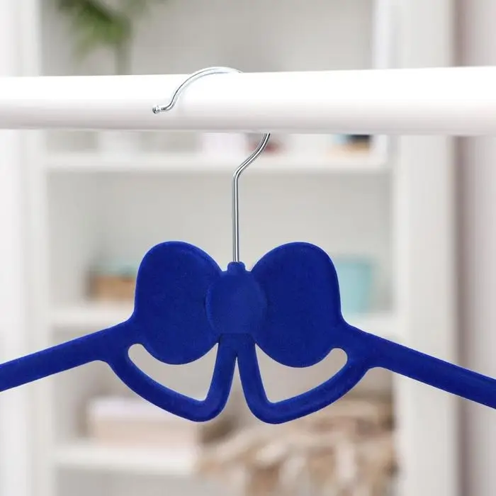 Плечики для одежды «Бант», размер 44-46, флокированное покрытие, цвет МИКС Плечики для одежды «Бант», размер 44-46, флокированное покрытие, цвет МИКС