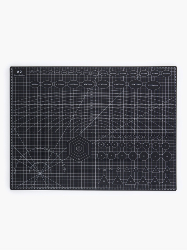 Мат для резки, пятислойный, 60 × 45 см, А2, цвет чёрный Мат для резки, пятислойный, 60 × 45 см, А2, цвет чёрный