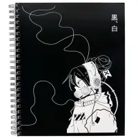 Компл тетр из 3шт 96л кл на гребне Аниме.ч/б Девочка, обл мел карт, офсет (10296901)