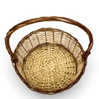 Набор корзин 3 шт ИВА 40x40x16 34х34x14 30х30x12 см ПЛЕТ ручка h=20/18/16 см корич