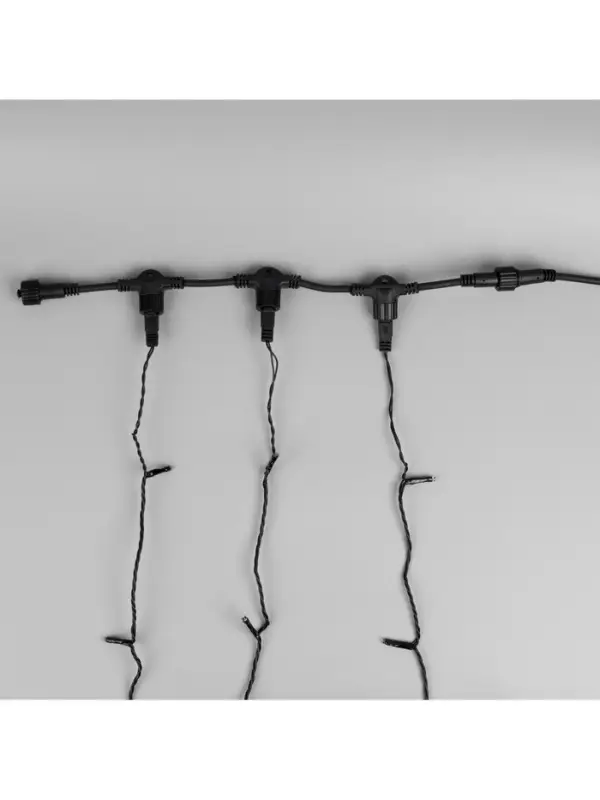 Гирлянда &laquo;Клип-лайт&raquo; 3 нити по 20 м, IP44, УМС, тёмная нить, 399 LED, свечение белое, мерцание всех светодиодов, 24 В