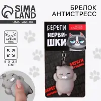 Брелок мялка для ключей &laquo;Береги нервишки&raquo; 5&times;3.8 см