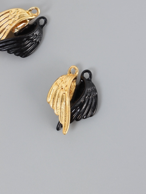 Замок магнитный металл Замок магнитный металл "Крылья" набор 2 шт чёрно-золотой 2,6х1,9 см