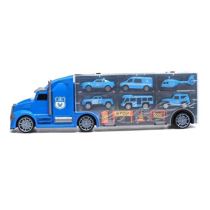 Грузовик &laquo;Перевозчик&raquo;, в комплекте 6 машин и дорожные знаки