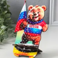 Подставка для телефона, планшета &laquo;Медведь Россия&raquo;, 19&times;10 см
