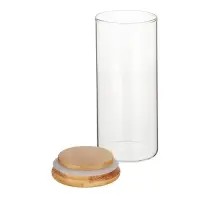 VETTA ЭКО Эллипс Банка для хранения 400мл, 15,5х6,5см, стекло, бамбук