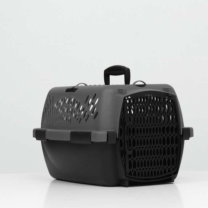 Переноска для животных с пластиковой дверью, 40 х 32 х 26, серая Переноска для животных с пластиковой дверью, 40 х 32 х 26, серая