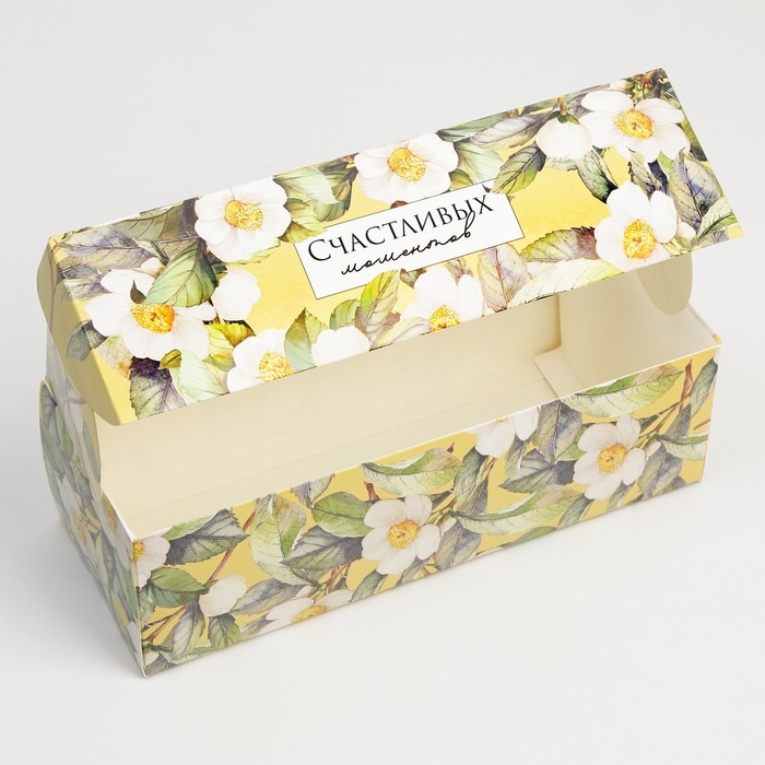 Кондитерская упаковка, коробка для кекса с окном, «Счастливых моментов», 26 х 10 х 8 см Кондитерская упаковка, коробка для кекса с окном, «Счастливых моментов», 26 х 10 х 8 см