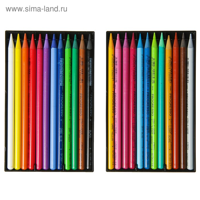 Карандаши художественные 24 цвета, Koh-I-Noor PROGRESSO 8758, цветные, цельнографитные, в картонной коробке Карандаши художественные 24 цвета, Koh-I-Noor PROGRESSO 8758, цветные, цельнографитные, в картонной коробке