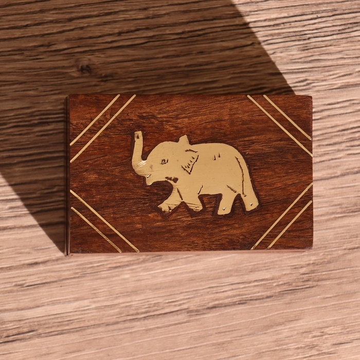 Шкатулка  Шкатулка "Слоник" 7,5х5х3,3 см, дерево шишам