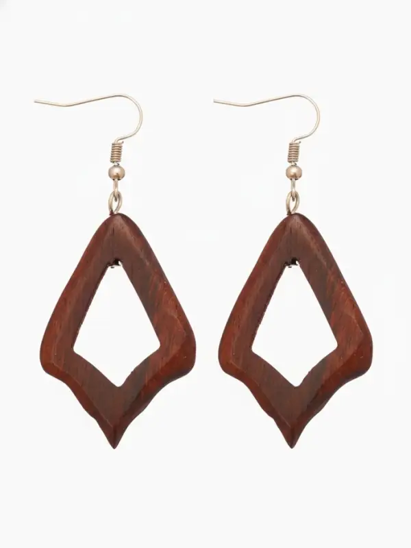 Серьги &laquo;Ромб&raquo;, дерево соно