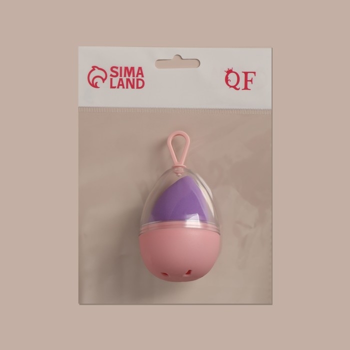 Скошенный спонж для макияжа «Капля», 6 × 4 см, увеличивается при намокании, в футляре, цвет фиолетовый Скошенный спонж для макияжа «Капля», 6 × 4 см, увеличивается при намокании, в футляре, цвет фиолетовый