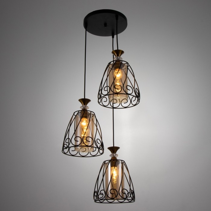 Светильник BayerLux Светильник BayerLux "Кронос" 3хE27 40Вт черный 32х32х100 см