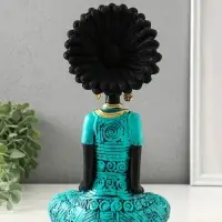 Сувенир полистоун "Африканка в бирюзовом наряде" чёрный 14,5х10х26,5 см Сувенир полистоун "Африканка в бирюзовом наряде" чёрный 14,5х10х26,5 см