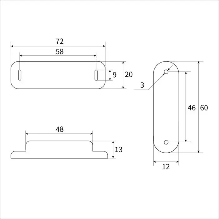 Магнит мебельный M003BR, 72&times;13, большой, коричневый