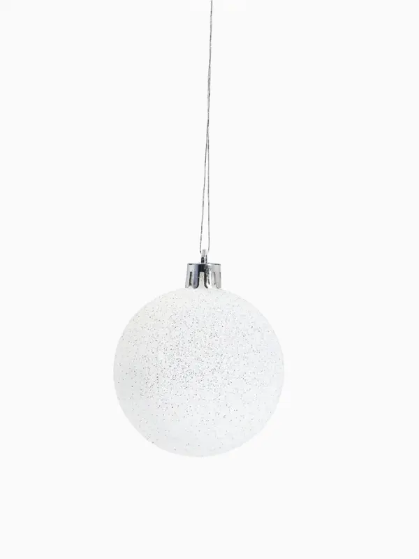 Ёлочные игрушки &laquo;Блестящая дымка&raquo;, шары новогодние, пластик, набор d=6 см, 12 шт., белый