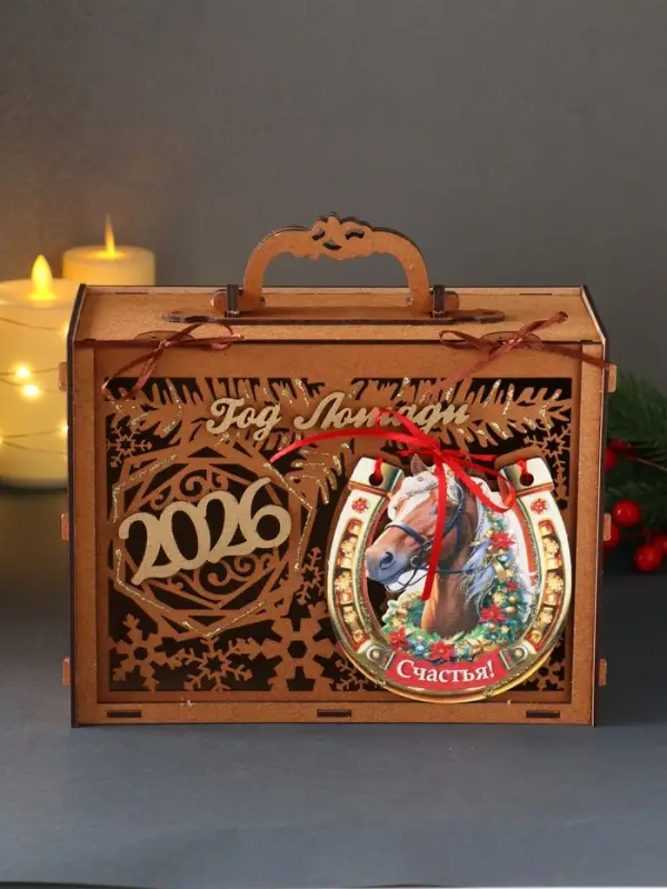 Шкатулка «Год Лошади 2026», с подковой, 23×18×10.5 см Шкатулка «Год Лошади 2026», с подковой, 23×18×10.5 см