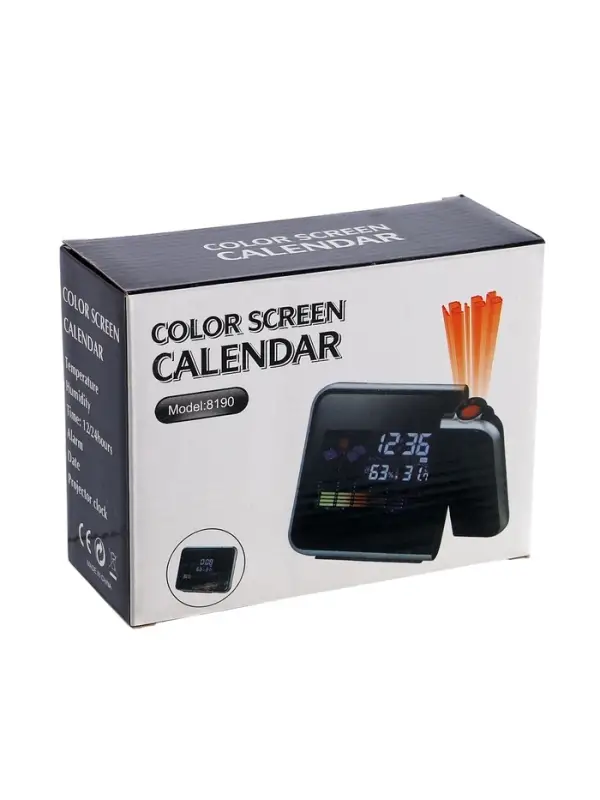 Часы электронные настольные, USB, будильник, термометр, календарь, с проекцией на потолок