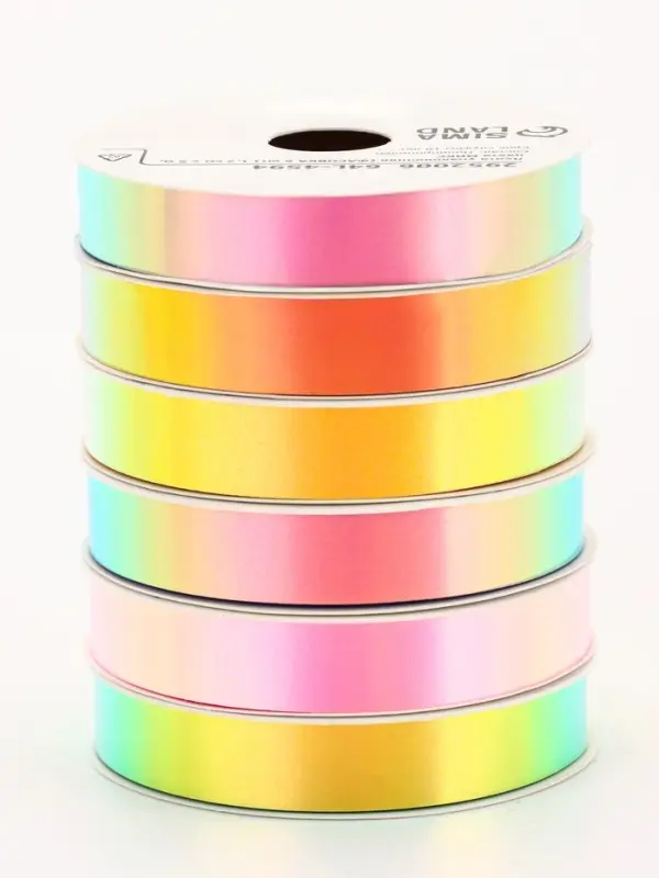 Лента упаковочная для декора и подарков, неон, МИКС, 1.2 см &times; 5 м&plusmn;5%