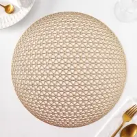 Салфетки сервировочные на стол Доляна &laquo;Сфера&raquo;, d=35.5 см, 4 шт., золотые