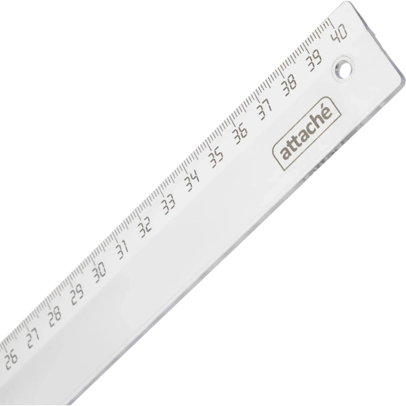 Линейка 40см Attache пластик прозрачный цвет