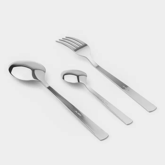 Набор столовый &laquo;Аппетит&raquo;, 18 предметов, толщина 2 мм, картонная коробка, цвет серебряный