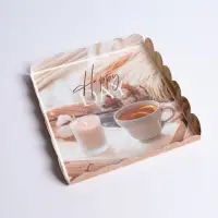 Коробка для печенья, кондитерская упаковка с PVC крышкой, &laquo;Уютный вечер&raquo;, 21 х 21 х 3 см