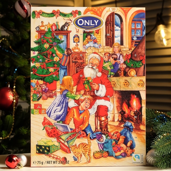 Шоколад молочный фигурный Шоколад молочный фигурный "Рождественский календарь", 50 г