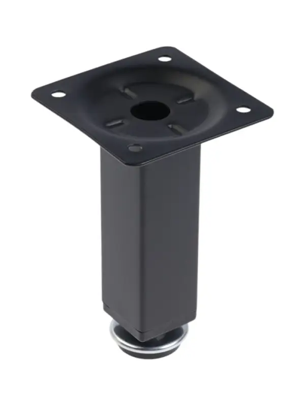 Опора квадратная OKV001BL ТУНДРА, d=25&times;25 мм, H=100 мм, чёрная, 4 шт.