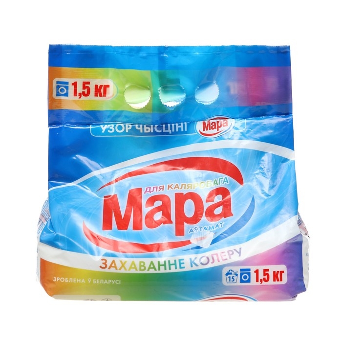 Стиральный порошок Мара Узор Чысціні  для цветного белья, автомат, 1,5 кг Стиральный порошок Мара Узор Чысціні  для цветного белья, автомат, 1,5 кг