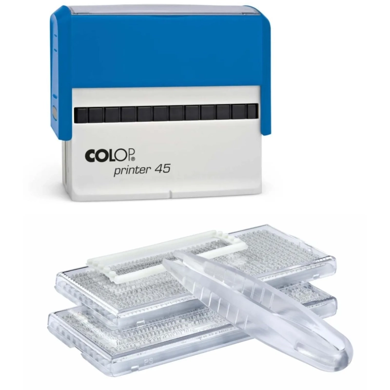 Штамп самонаборный пласт. 7/5стр. Pr.45-Set-F 25х82мм рам.синий