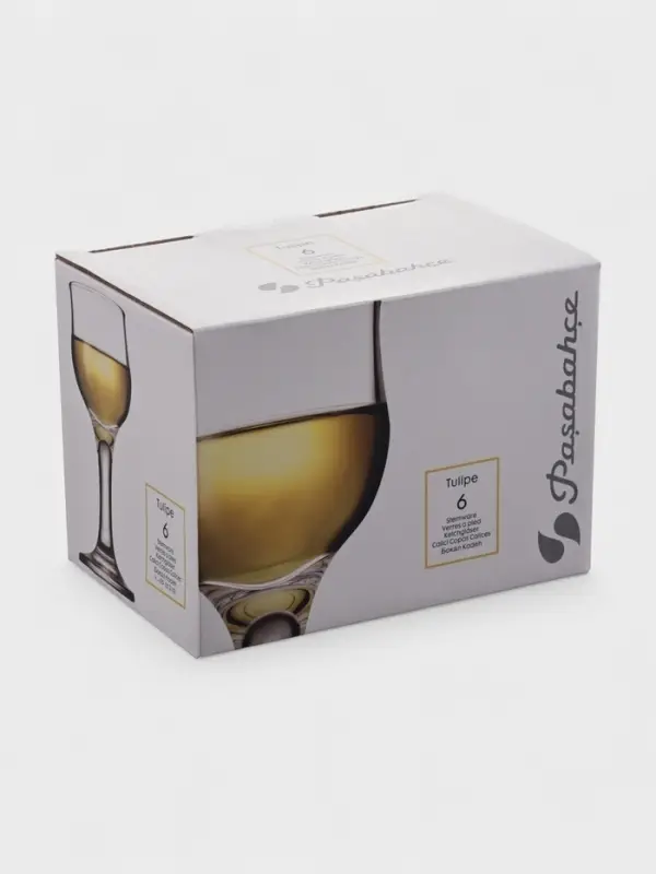 Набор рюмок для ликёра Paşabah&ccedil;e Tulipe, 55 мл, 6 шт., стекло, прозрачный