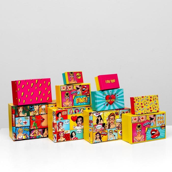 Набор коробок 10 в 1 Pop-art, 30,5 х 20 х 13 - 12 х 6,5 х 4 см Набор коробок 10 в 1 Pop-art, 30,5 х 20 х 13 - 12 х 6,5 х 4 см