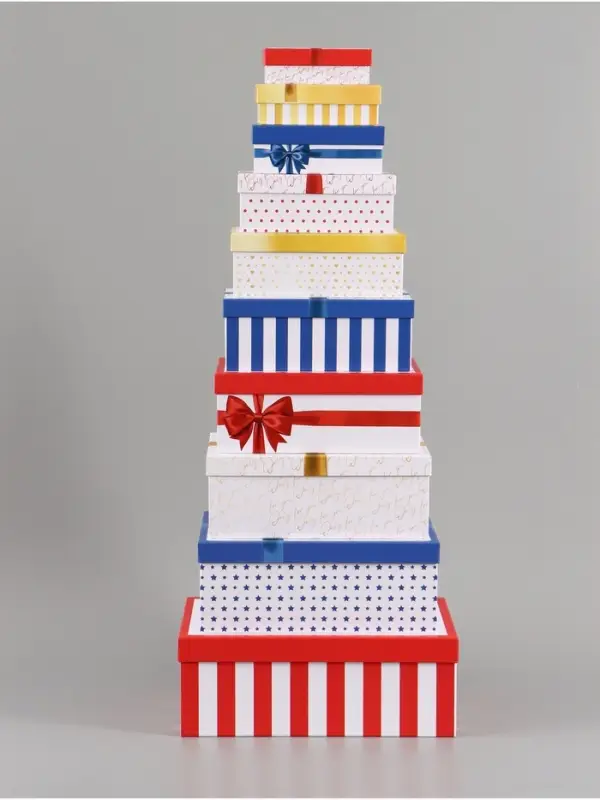 Набор подарочных коробок 10 в 1 &laquo;Поздравляю&raquo;, 12 &times; 7 &times; 4 - 32.5 &times; 20 &times; 12.5