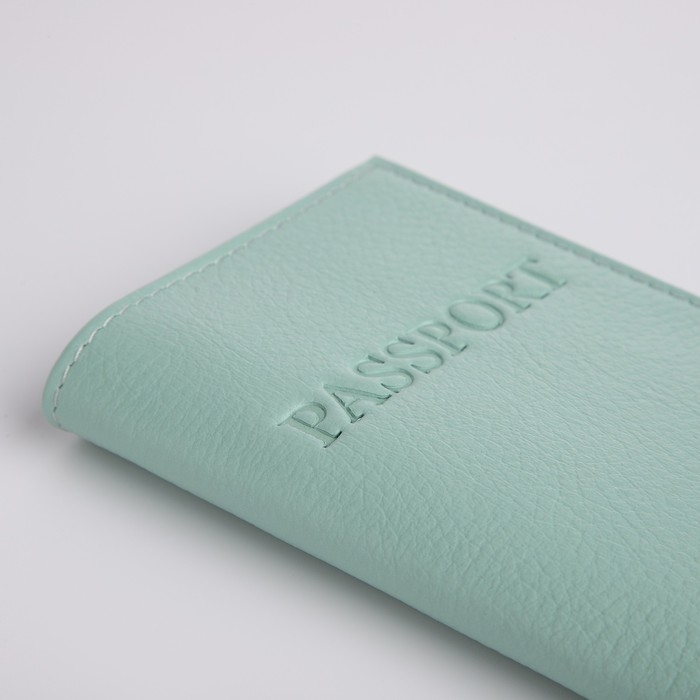 Обложка для паспорта, цвет мятный Обложка для паспорта, цвет мятный