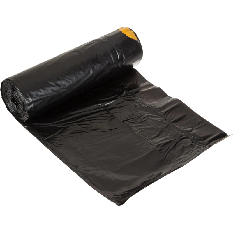 Мешки для мусора ПВД 35л 25мкм 10шт/рул черн50х58см, Стандарт, с завязк