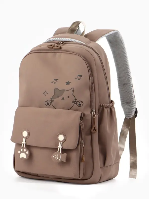 Рюкзак 29*14*44 см.2 отд. 3 н/карм. Кот, беж