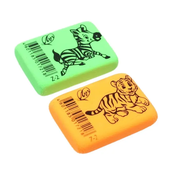 Набор ластиков 2 штуки Луч Набор ластиков 2 штуки Луч "ZOO", термопластичная резина (35 х 25 х 8 мм), МИКС