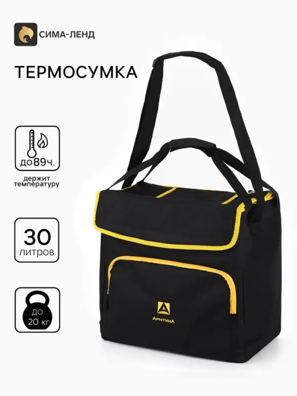 Термосумка &laquo;Арктика&raquo;, 30 л, с люком, 38&times;24&times;38 см, чёрная