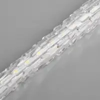 Гирлянда &laquo;Сосульки рифленые&raquo; 2.5&times;0.3 м, IP65, прозрачная нить, 192 LED, свечение белое с эффектом стекания, 12 В